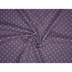 Teplákovina - fialová s hvězdičkami - šířka 180 cm