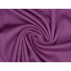 Žebrovaný elastický bavlněný náplet - fialový