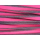 Viskózový úplet - růžová s šedým proužkem